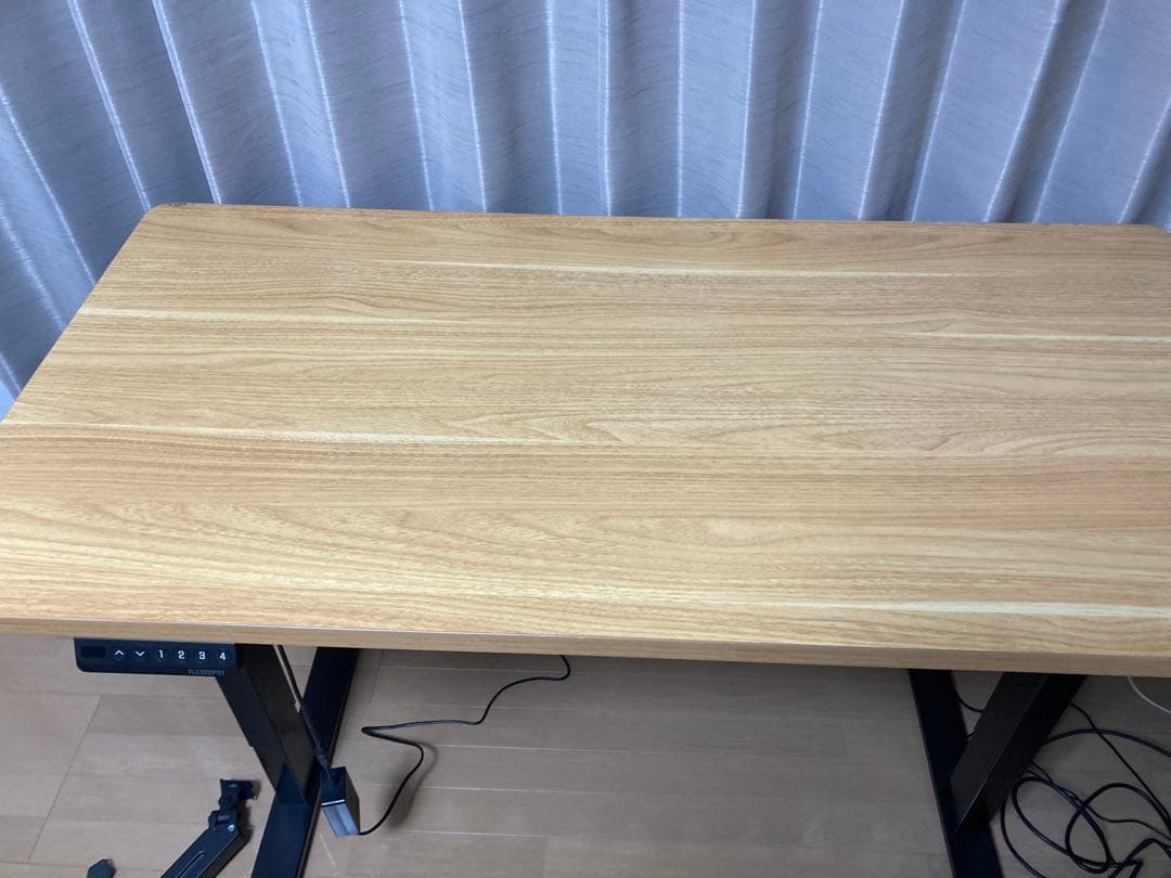 木目調電動昇降式デスク幅120cm