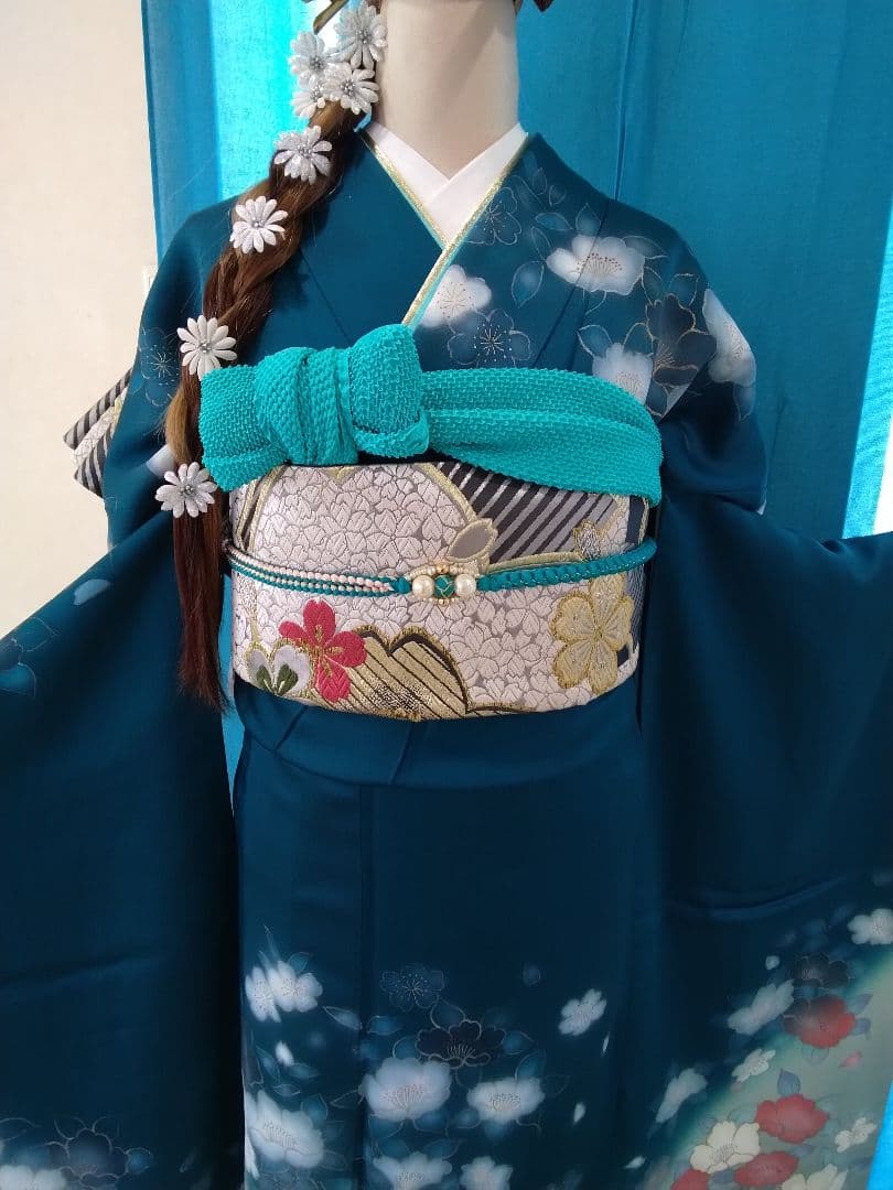 振袖フルセット、正絹振袖成人式、重ね衿、帯揚げ、帯締め、西陣高級袋帯、襦袢