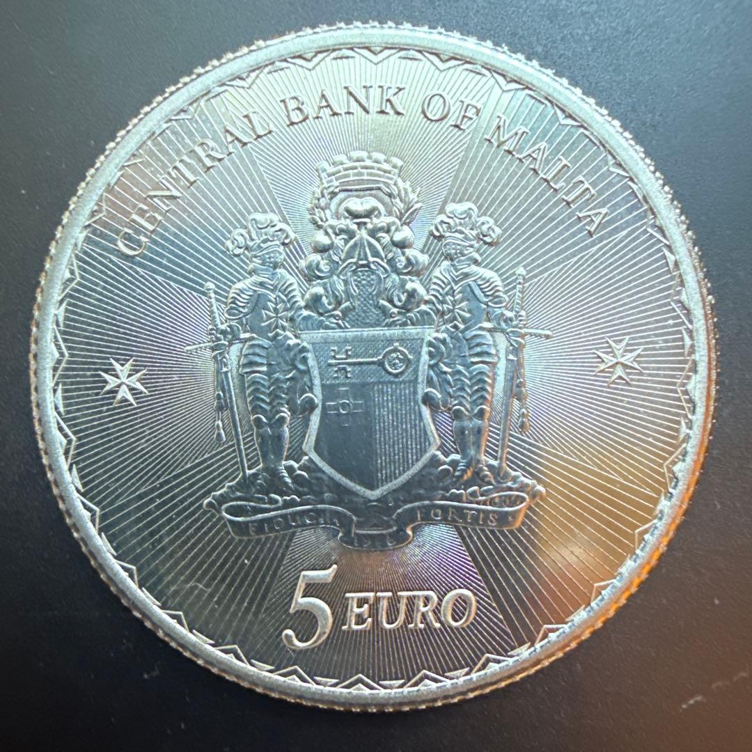 希少　マルタ　マルタ十字紋　1オンス銀貨　本物保証