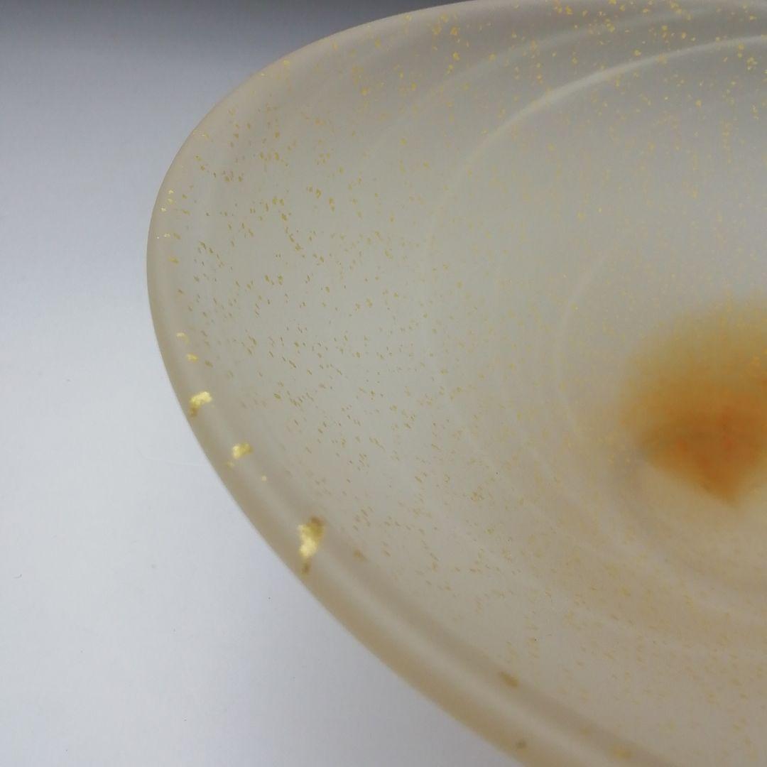 Ｔ４５１　茶碗　『瑠璃の匠』『ガラス平茶碗』『原田宗春 作』共箱　抹茶碗　茶道具