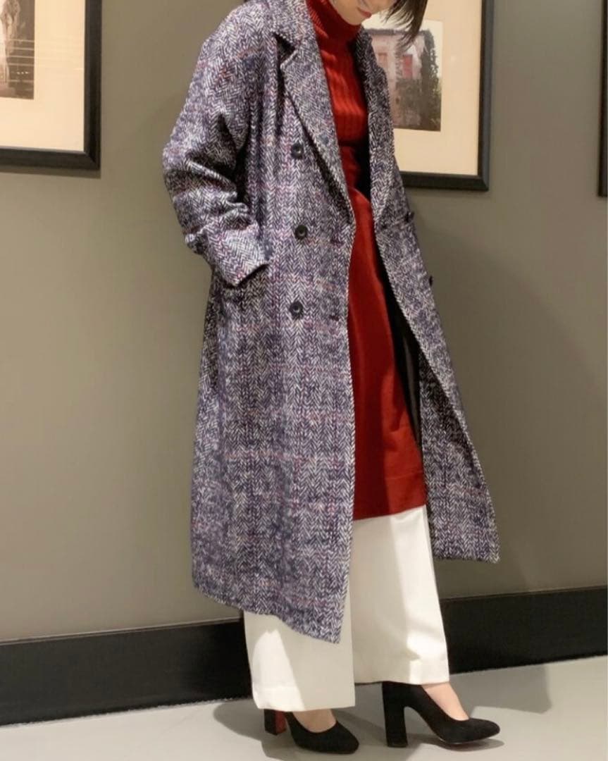 新品【LOVELESS】ヘリンボーンチェックダブルコート