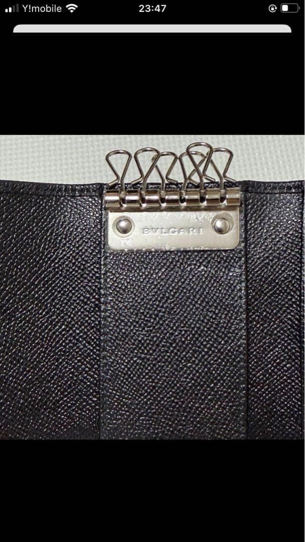 未使用　BVLGARI ブルガリ ロゴクリップ　レザーキーケース　ブラック　黒