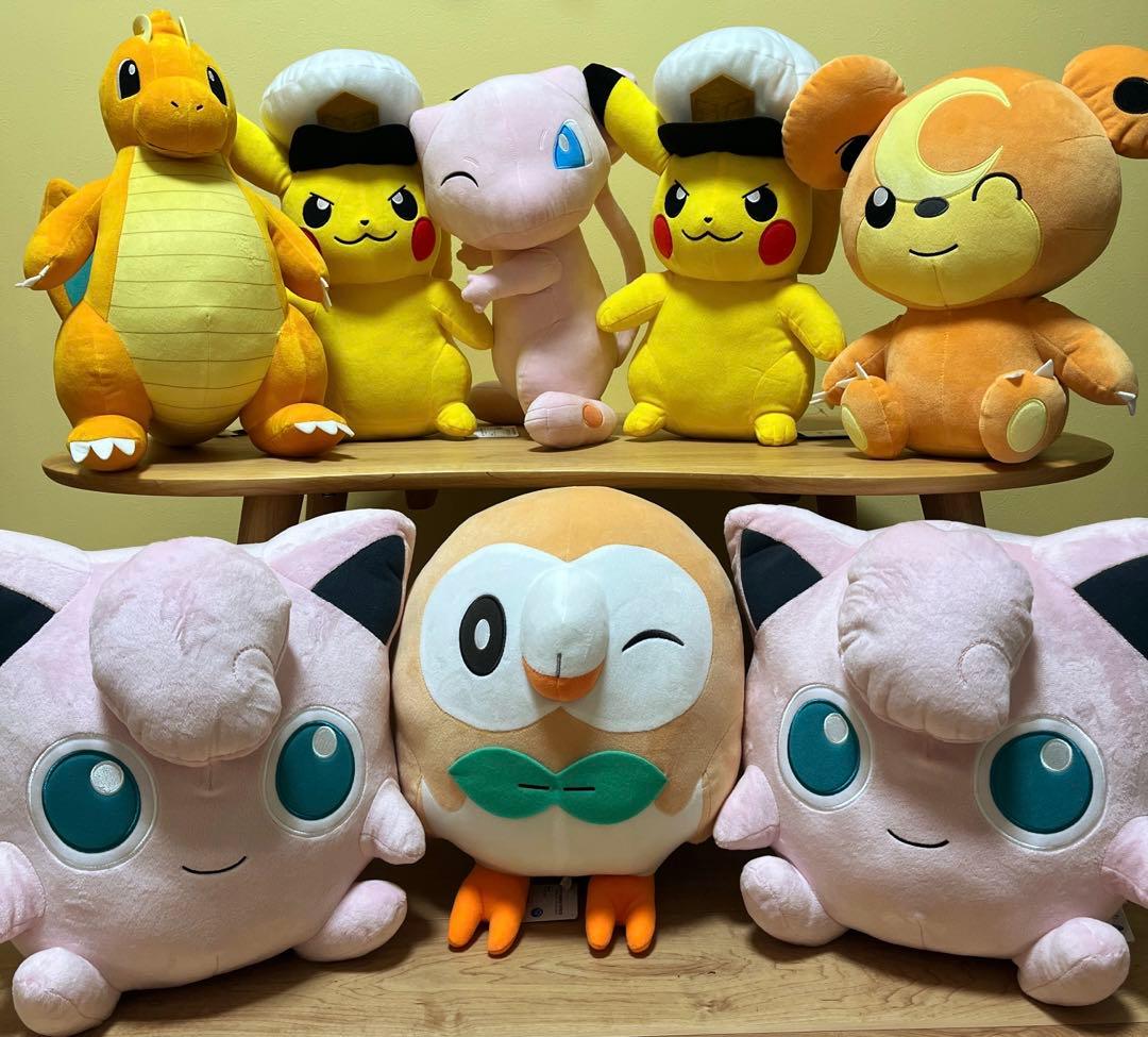 ポケモン　ぬいぐるみ　ピカチュウ、カイリュー、ミュウ、モクロー等8体　まとめ売り