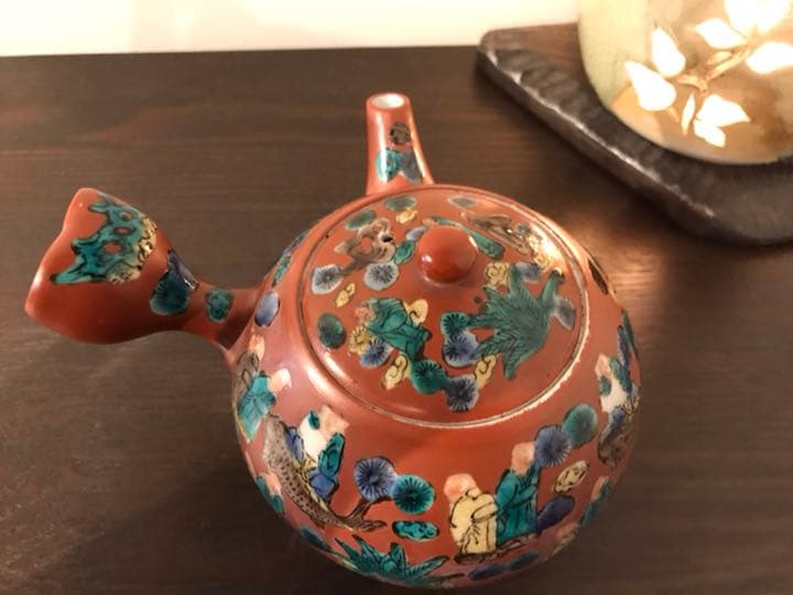 【骨董品】九谷焼　木米　急須1個・蓋付茶碗2個・湯呑茶碗4個