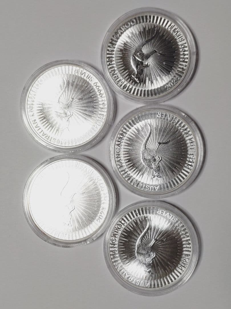 オーストラリア・2023カンガルー銀貨1オンス 5枚セット　 純銀