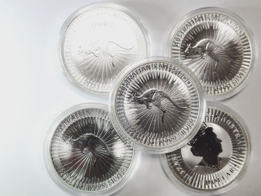 オーストラリア・2023カンガルー銀貨1オンス 5枚セット　 純銀