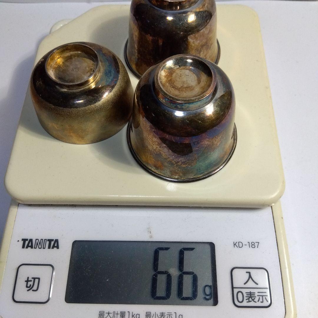 純銀盃３点セット　刻印有り　つぶし　本物保証　66g