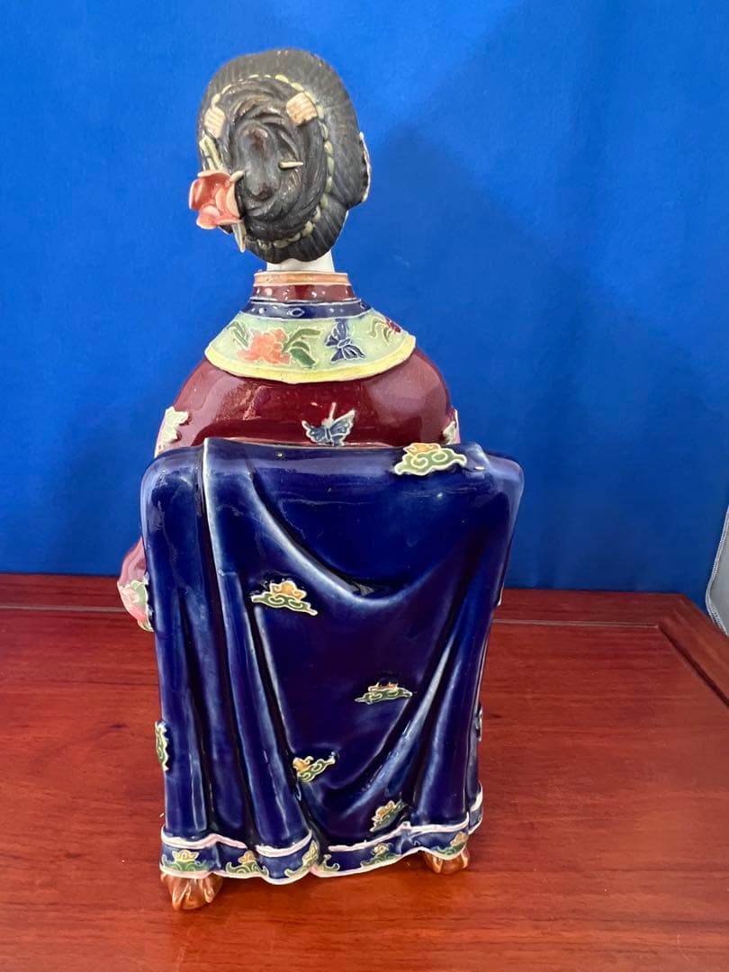 中国古美術/置物 【貴婦像，林偉東手製 ，精品】稀少品