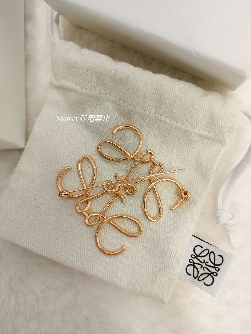 LOEWE ロエベ☆アナグラム ブローチ☆美品