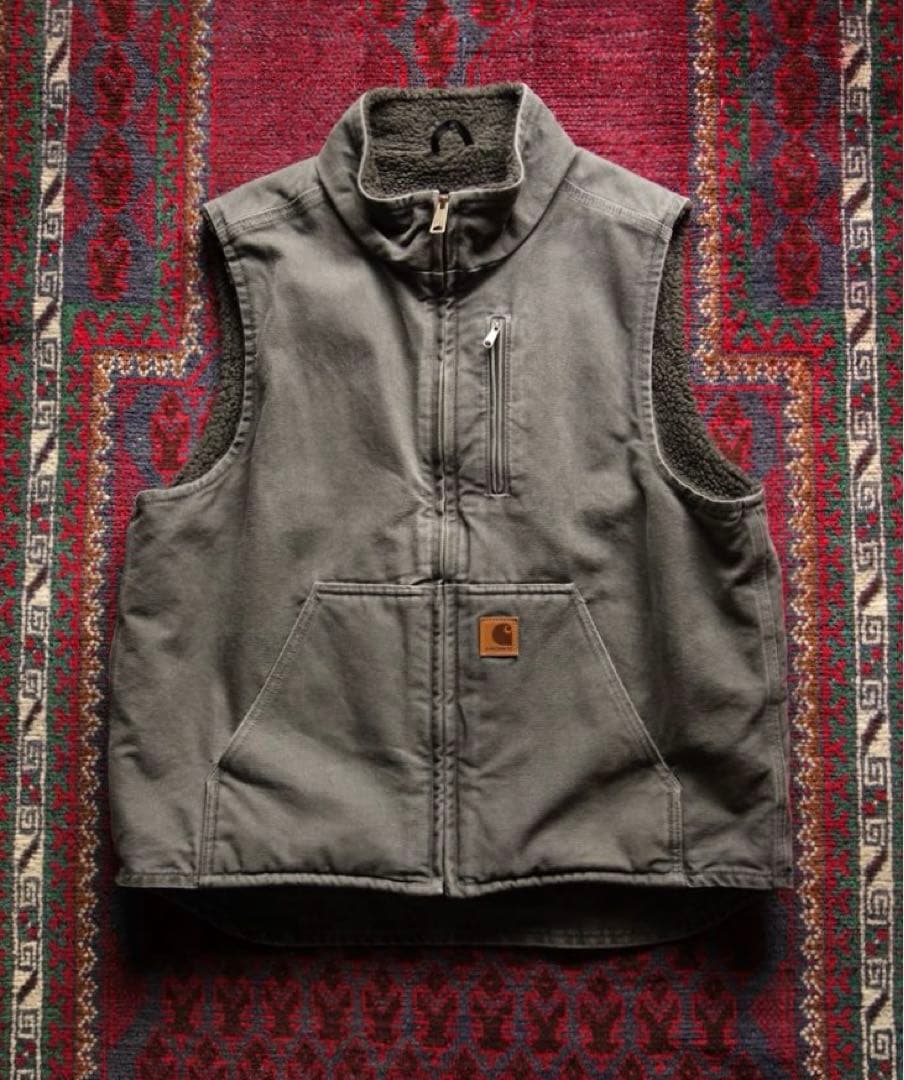 carhartt ダックベスト L メキシコ製 カーハート グレー 美品
