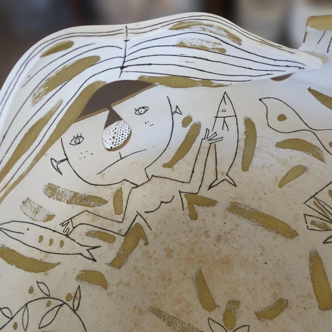 レトロ　オブジェ　手描き　作家　物入れ　ディスプレイ　アート