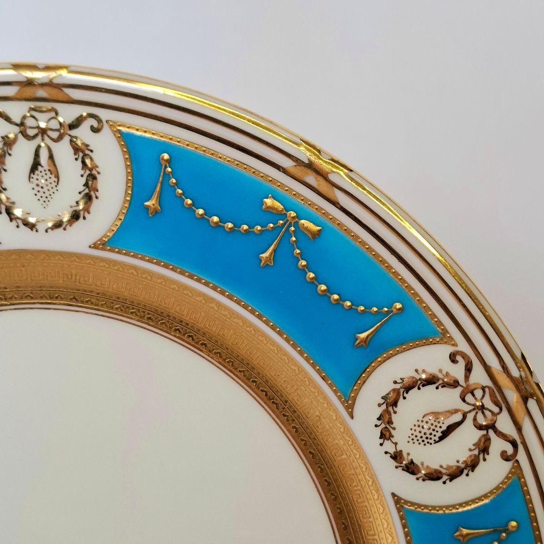 1900年 ミントン minton エナメル ターコイズ キャビネット プレート