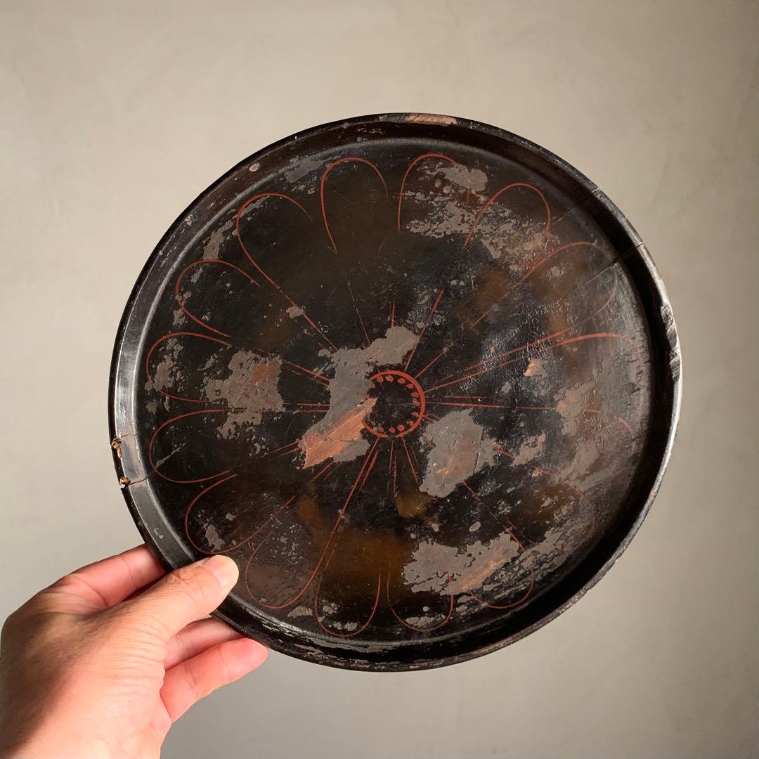 朽木塗 盆 枯れ盆 朽木盆 古道具 古美術 アンティーク 枯れ盆 やつれ盆