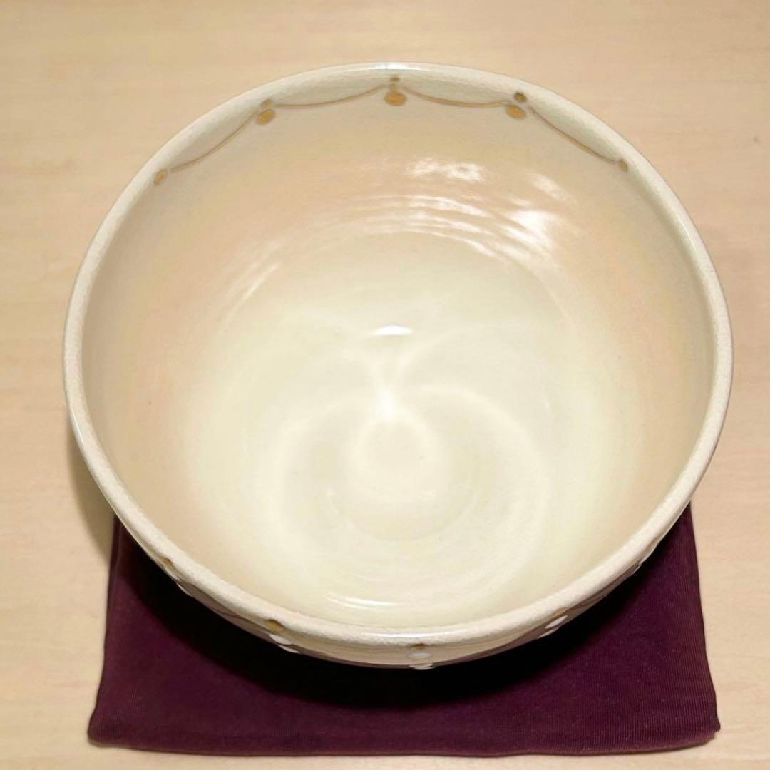 抹茶茶碗　色絵　クリスマスチャーム　京焼　茶道具