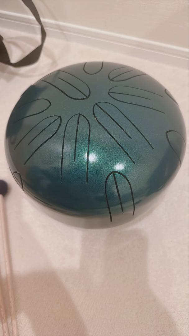 さざなみドラム(小型) グリーン　A=432Hz マレット、ケース付き