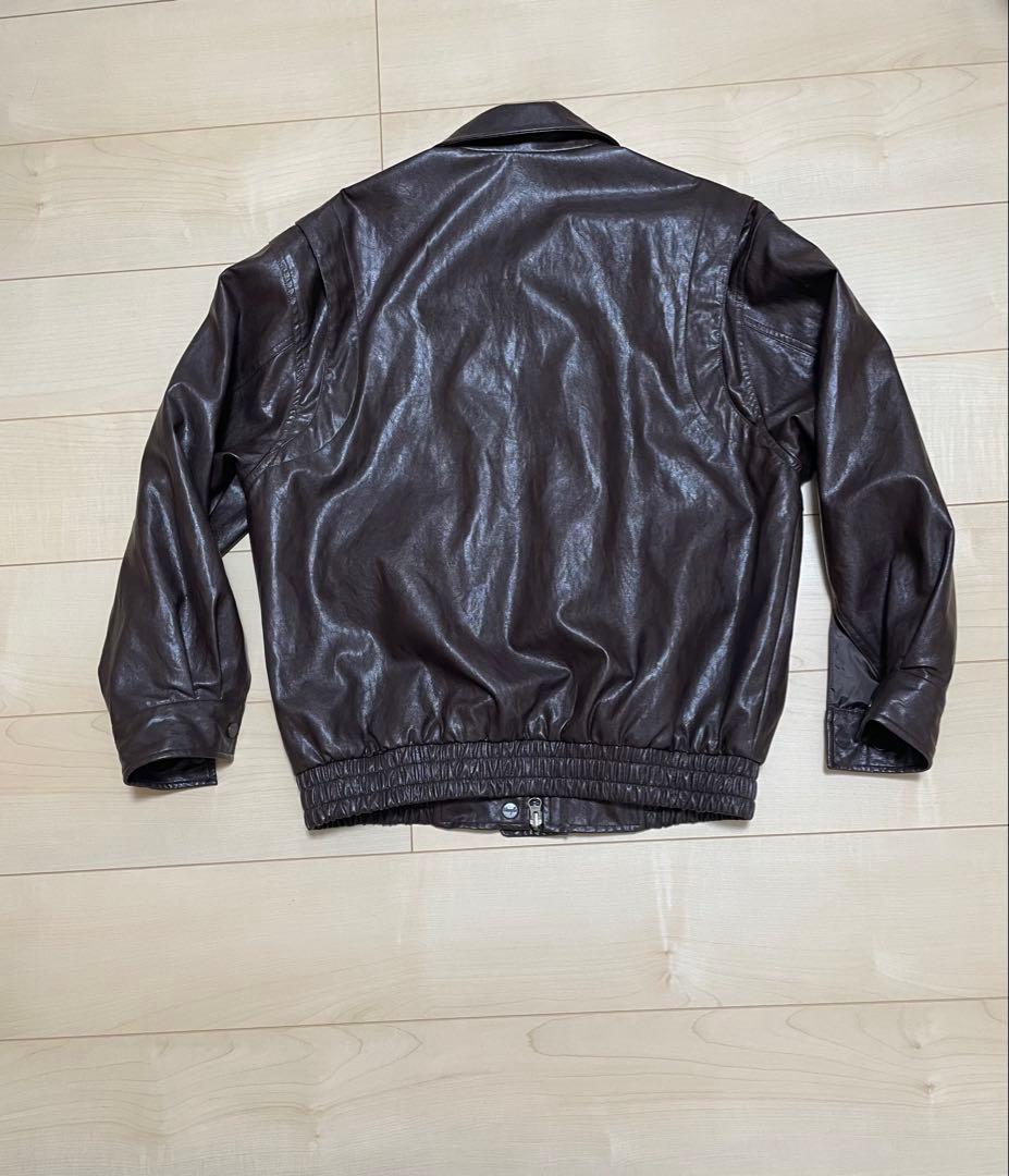 Wrangler リバーシブル エコ レザージャケット brown