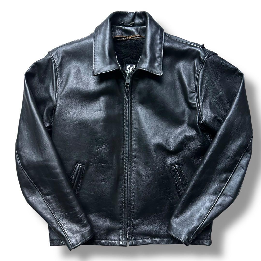 XL相当 極美品 ショット 652 完品 ライダースジャケット 本革 ライナー