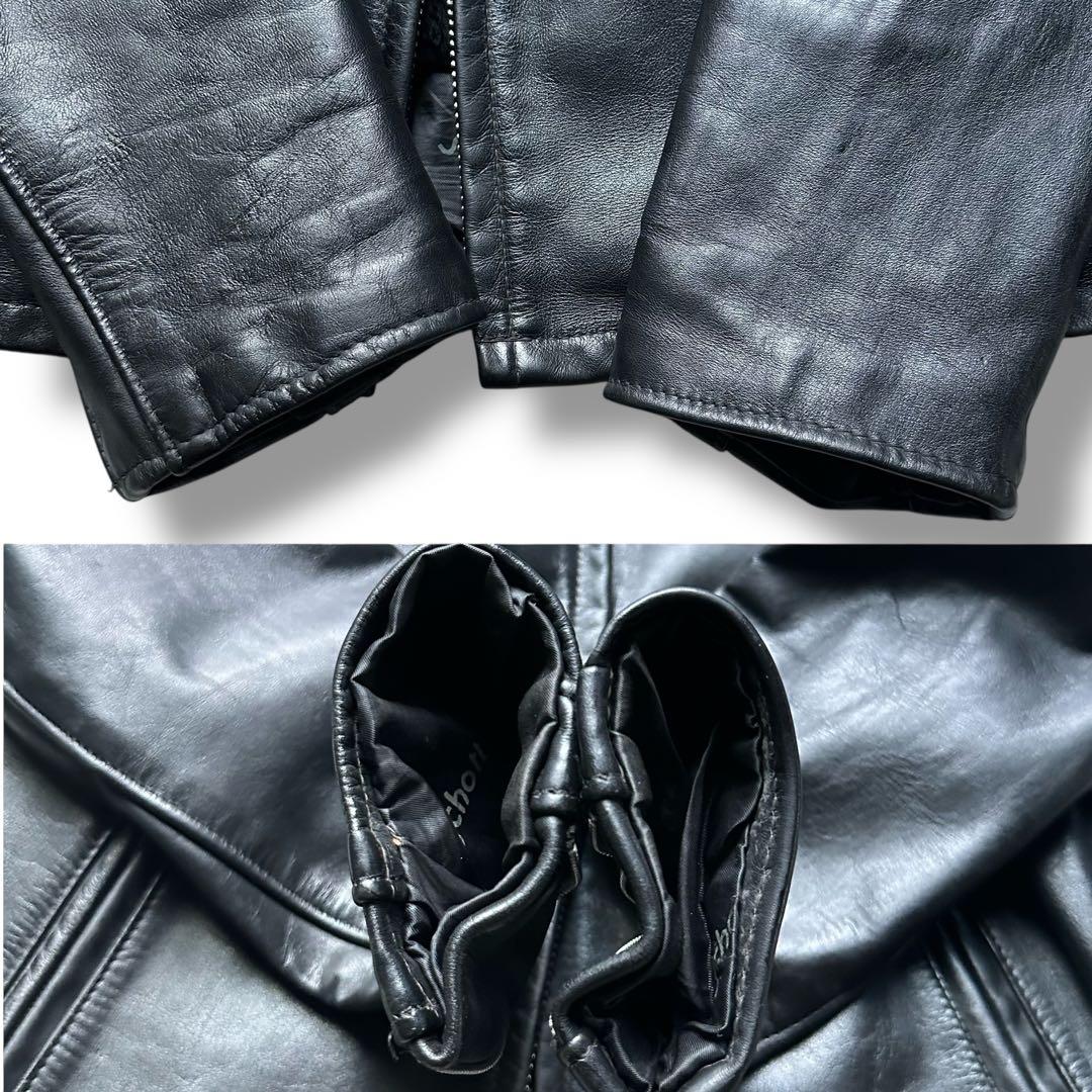 XL相当 極美品 ショット 652 完品 ライダースジャケット 本革 ライナー