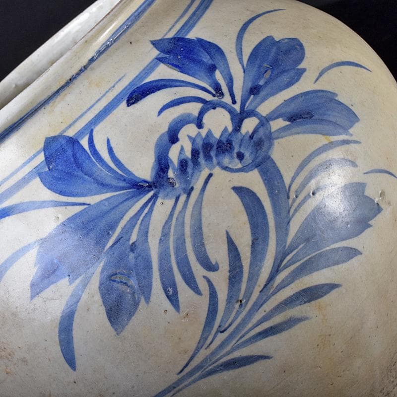 朝鮮美術　李朝　高麗白磁　染付　花文　壷　V　R7916B