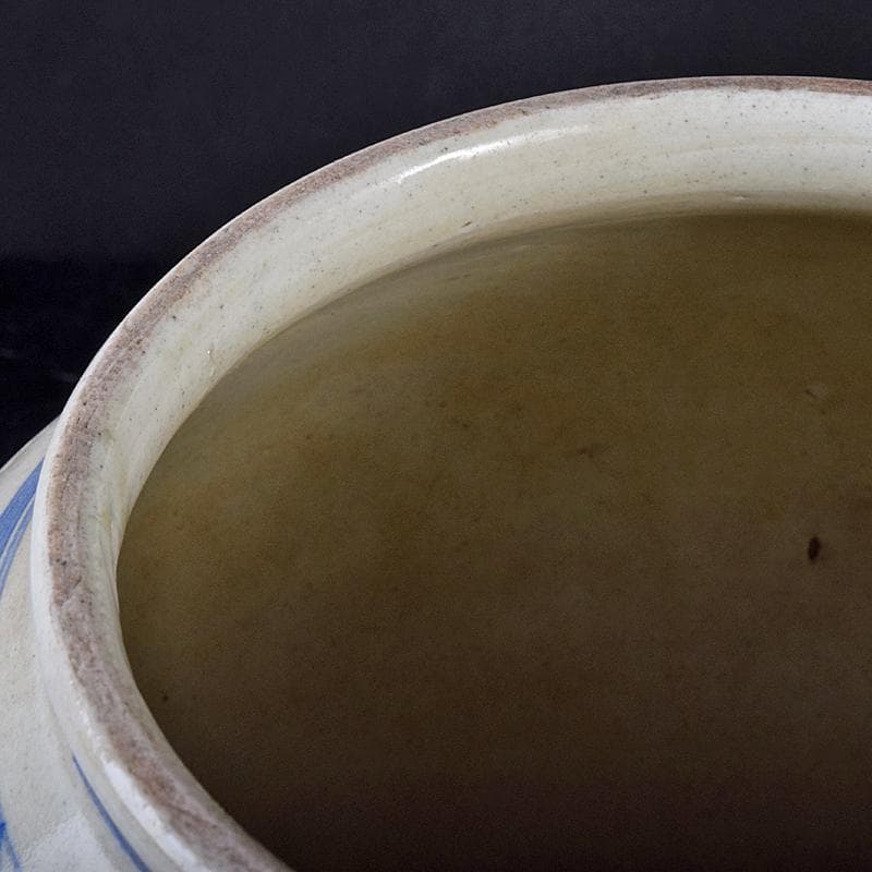 朝鮮美術　李朝　高麗白磁　染付　花文　壷　V　R7916B