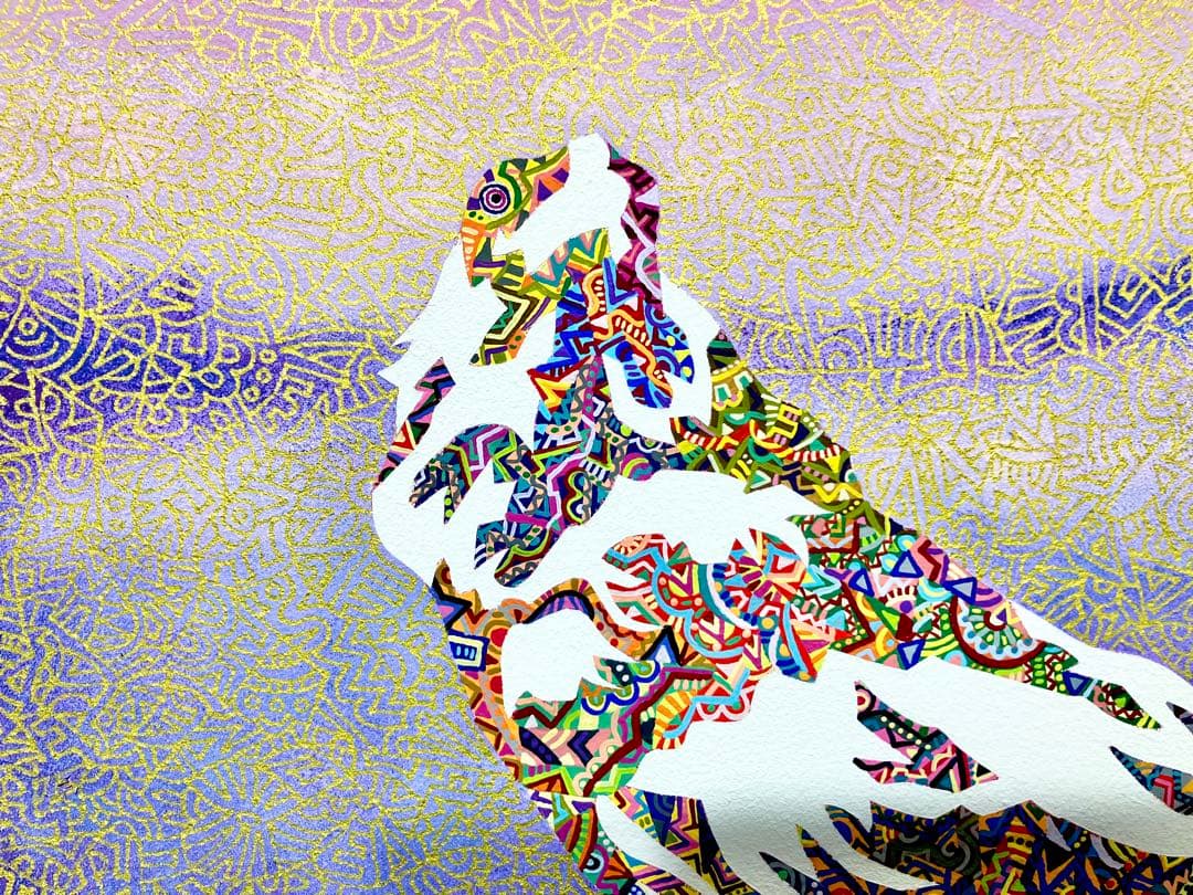 値下げ　原画　カラス　鳥　動物画　絵画　アクリル画　現代アート　細密画　一点物