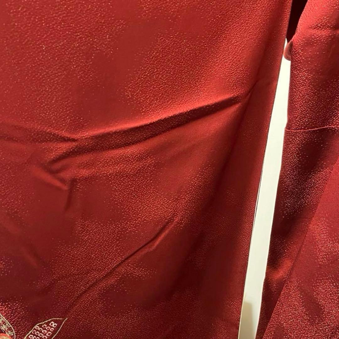 振袖7点フルセット＋草履&バッグ　リユース品　成人式　卒業式　赤　黒　金　モダン