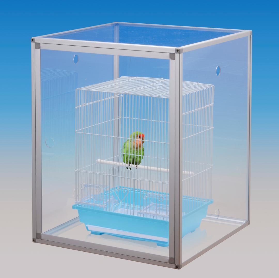 保温組立式アクリルバードケージ【 Lサイズ】右（左）開き 全面透明アクリルケース