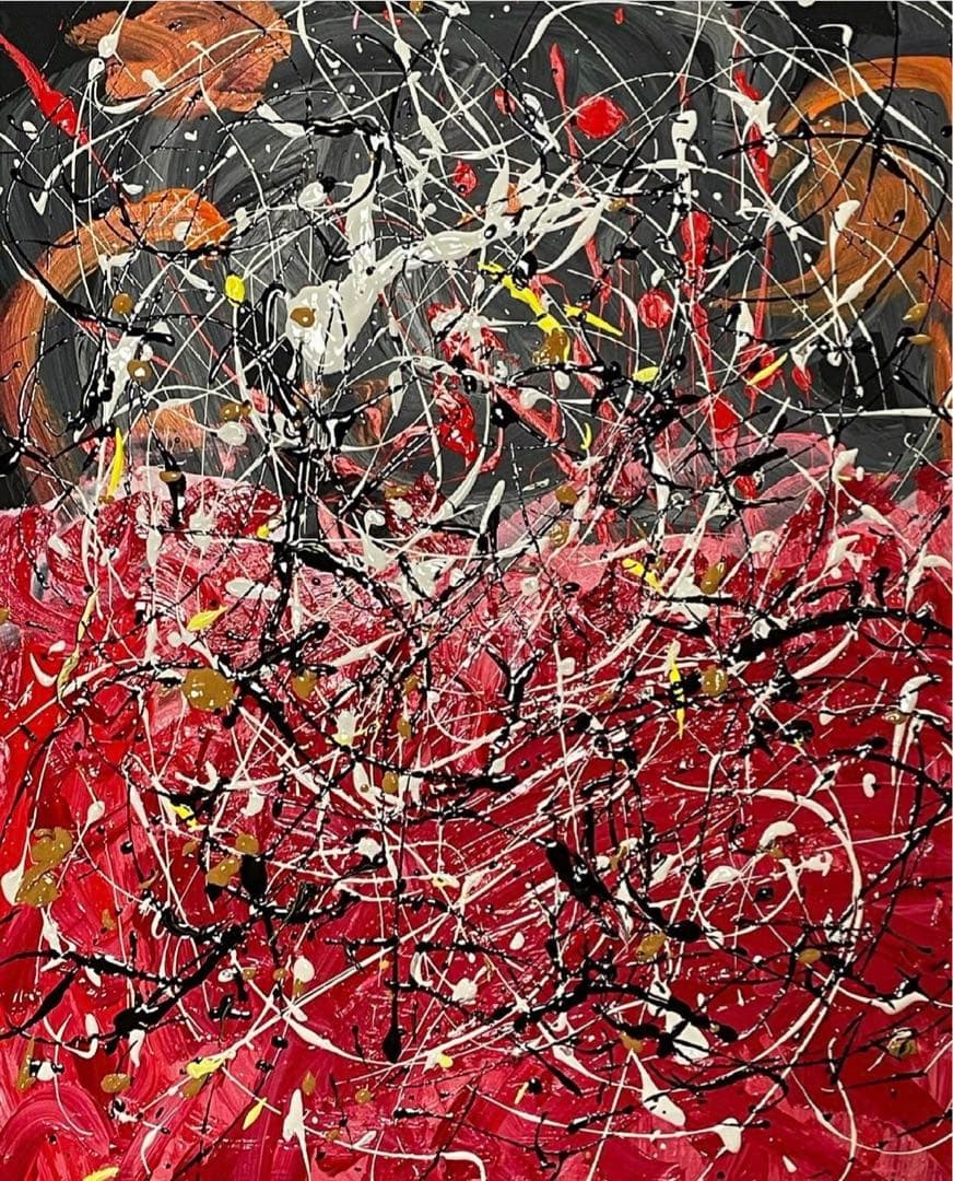 絵画 The Conflict between RED&BLACK