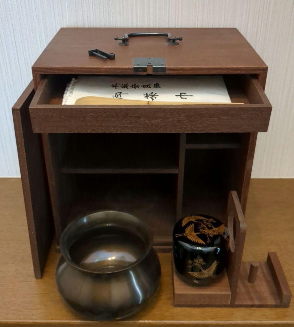【稀有】野立て茶会用木製茶道具箱