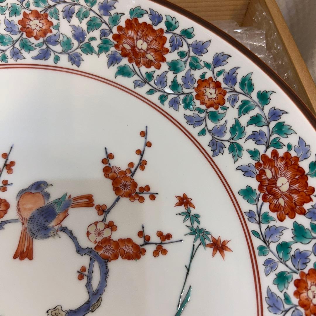 ★おまけ付き★奥川俊右衛門　36cm 大皿　額皿　飾り皿　絵皿　共箱付き