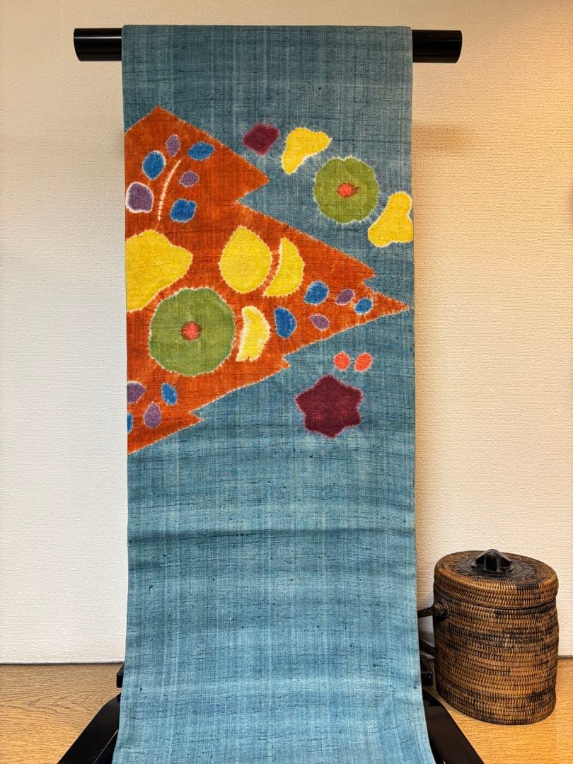 名古屋帯　九寸名古屋帯　染め帯　絞り　紬　カジュアル着物　正絹　o1568