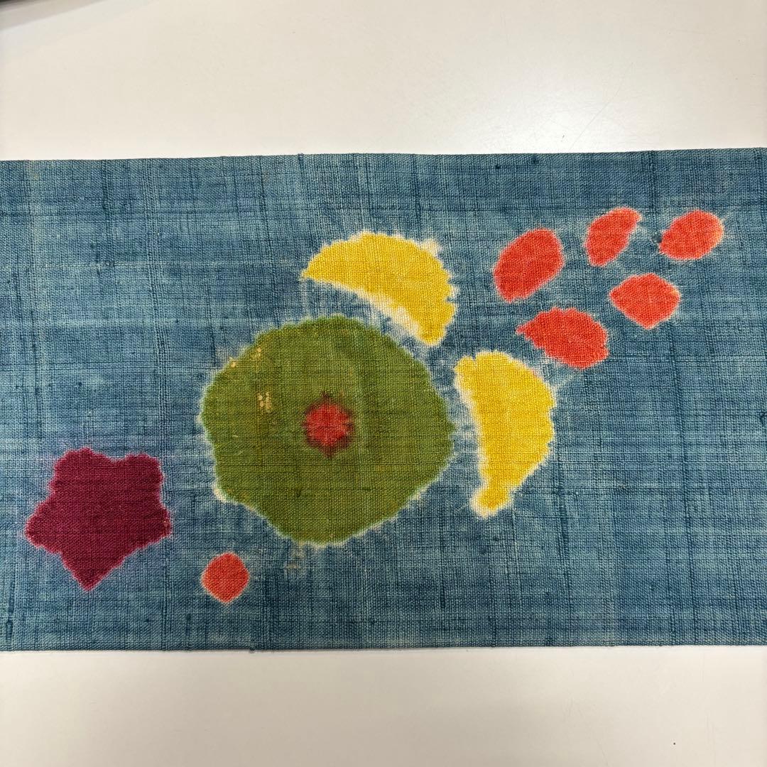 名古屋帯　九寸名古屋帯　染め帯　絞り　紬　カジュアル着物　正絹　o1568