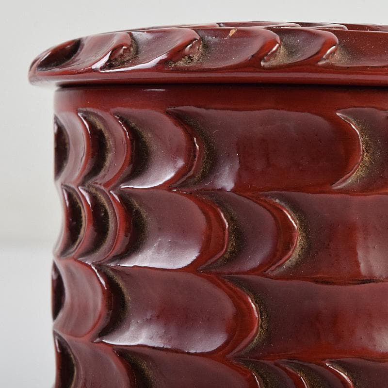 茶道具　秀円作　鎌倉彫　流水文　金輪寺棗　共箱　V　R9452