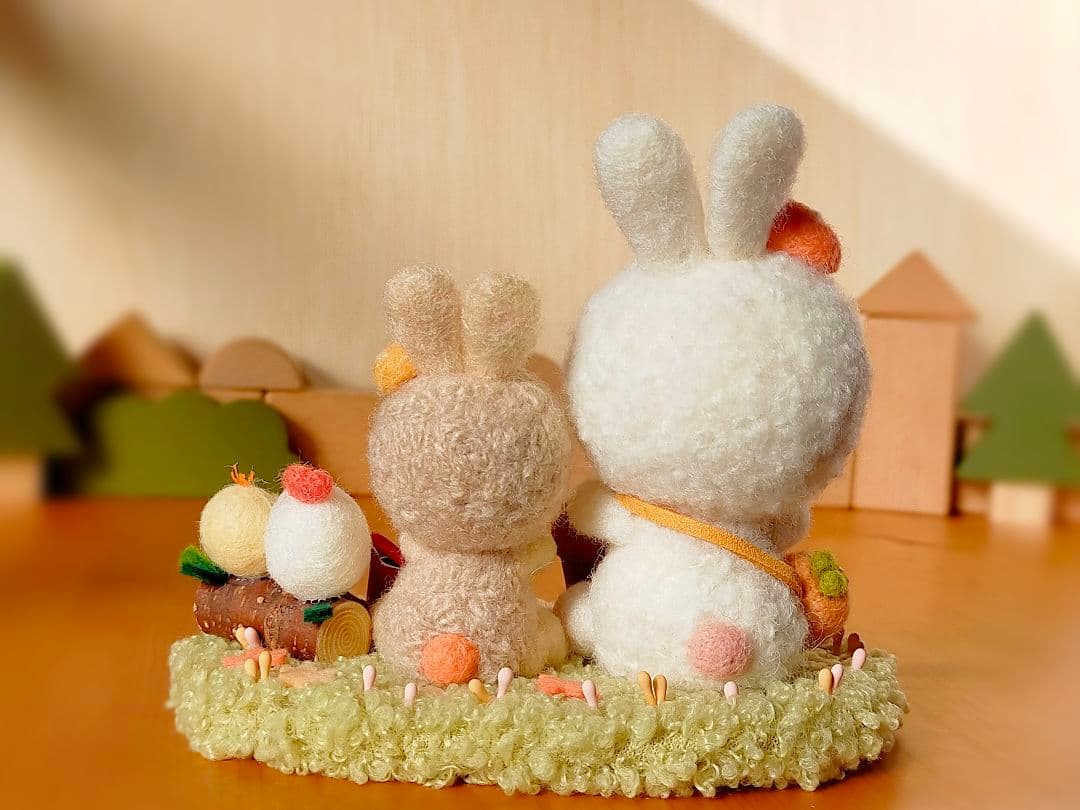 ✿羊毛フェルト✿うさぎ✿種を植えました✿