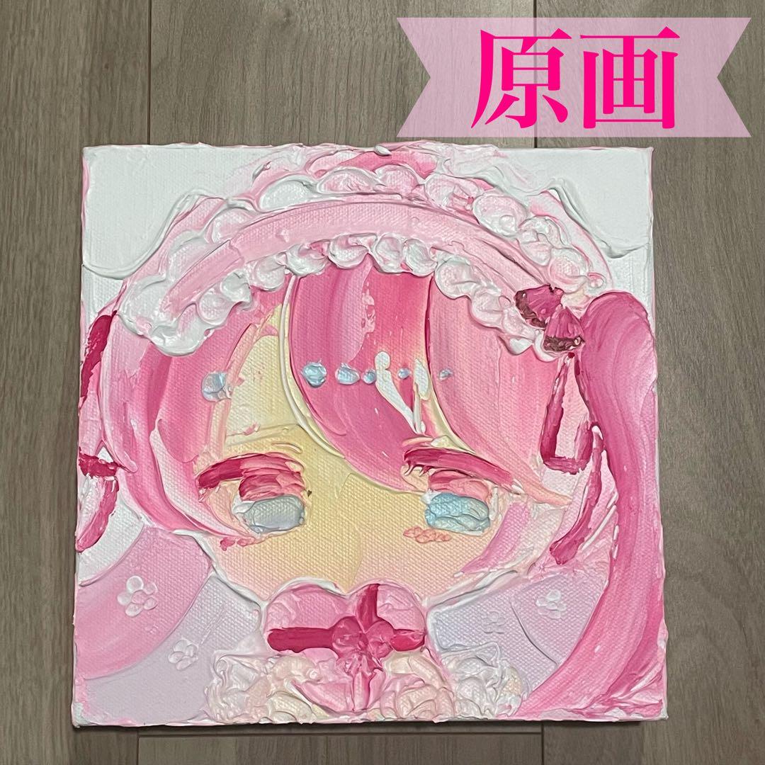 【原画】小田望楓 「受け取ってくれる？」20cm×20cm原画 COA 証明書付