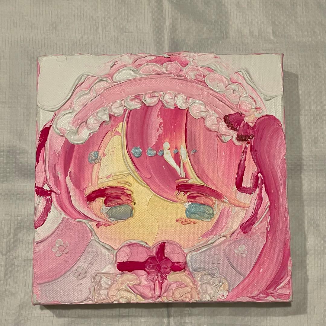 【原画】小田望楓 「受け取ってくれる？」20cm×20cm原画 COA 証明書付