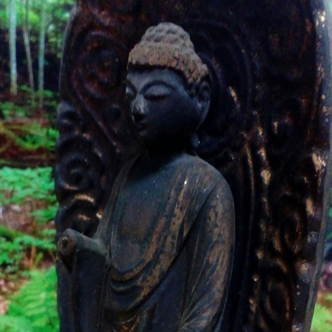 江戸時代２５０～３５０年前頃ケース入備前備中國武家旧家蔵出阿弥陀如来木彫仏当時物