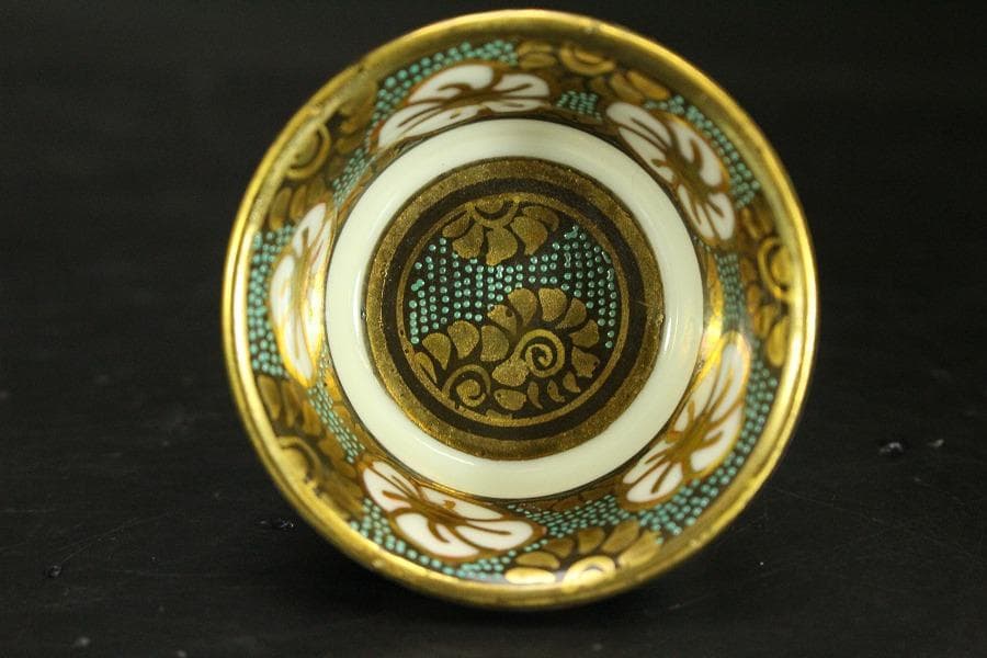 煎茶 酒器 九谷 寄せ盃 五客 時代物(A969)