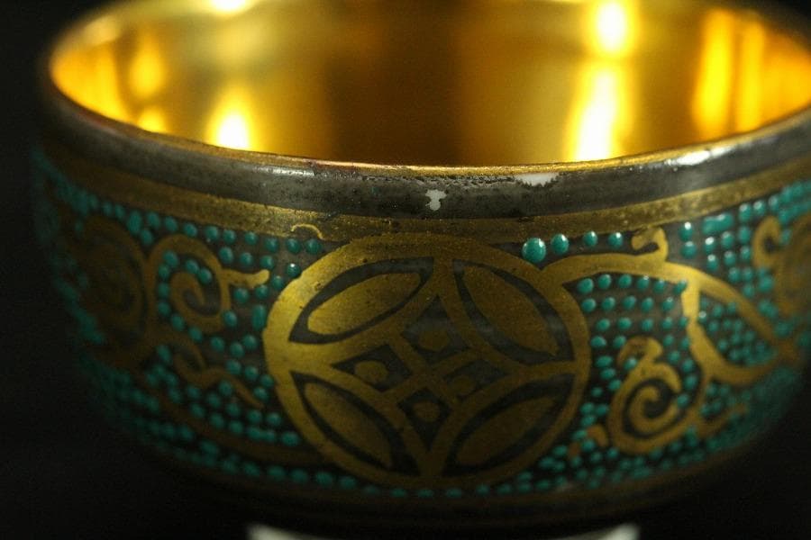 煎茶 酒器 九谷 寄せ盃 五客 時代物(A969)