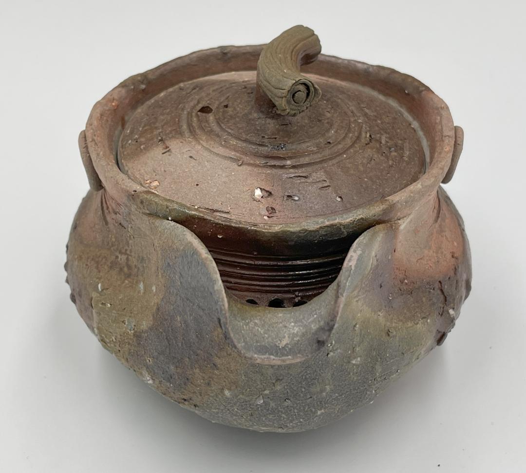 備前焼 武田良昭作 メロン型宝瓶, 8.5cm×10cm×6cm, 伝統工芸