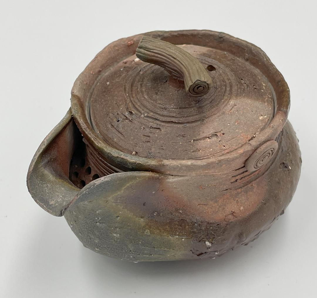 備前焼 武田良昭作 メロン型宝瓶, 8.5cm×10cm×6cm, 伝統工芸