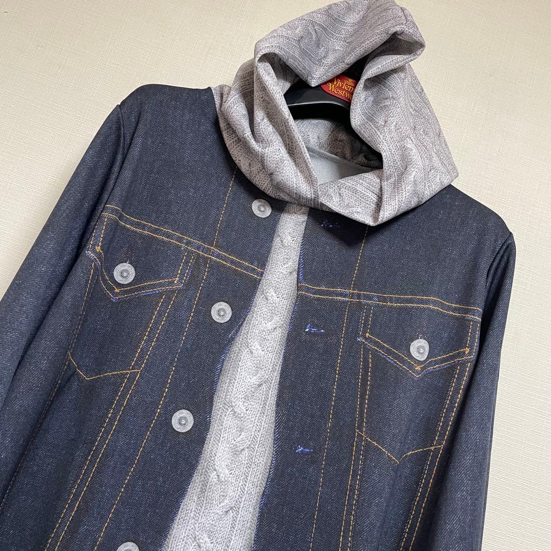 新品　ワコール　カルソン　フェイクデニム・パーカーチュニックカットソーM〜L ②