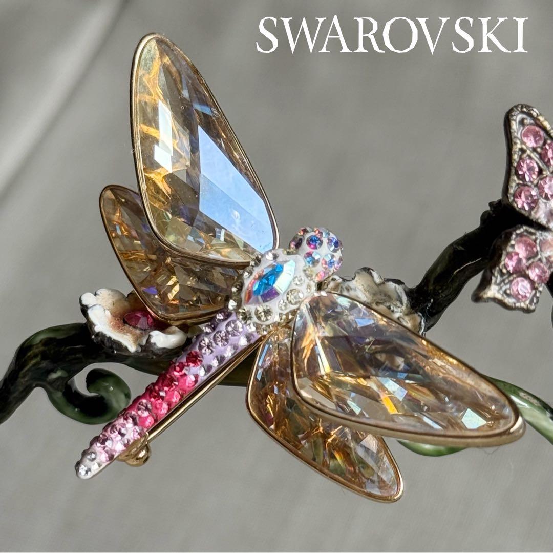 廃盤品 入手困難 SWAROVSKI スワロフスキー 蜻蛉 トンボ ブローチ