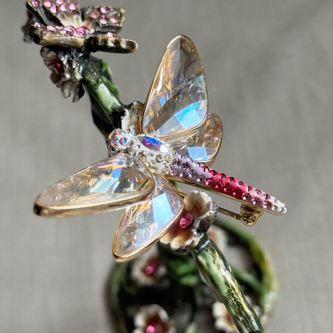 廃盤品 入手困難 SWAROVSKI スワロフスキー 蜻蛉 トンボ ブローチ