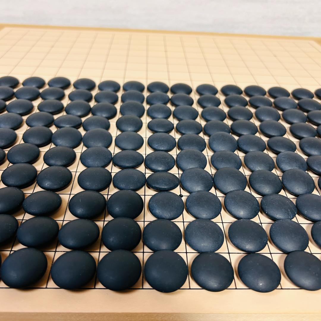 懐志作碁笥 蛤碁石 那智黒石 35~36号 白180個 + 黒179個 囲碁