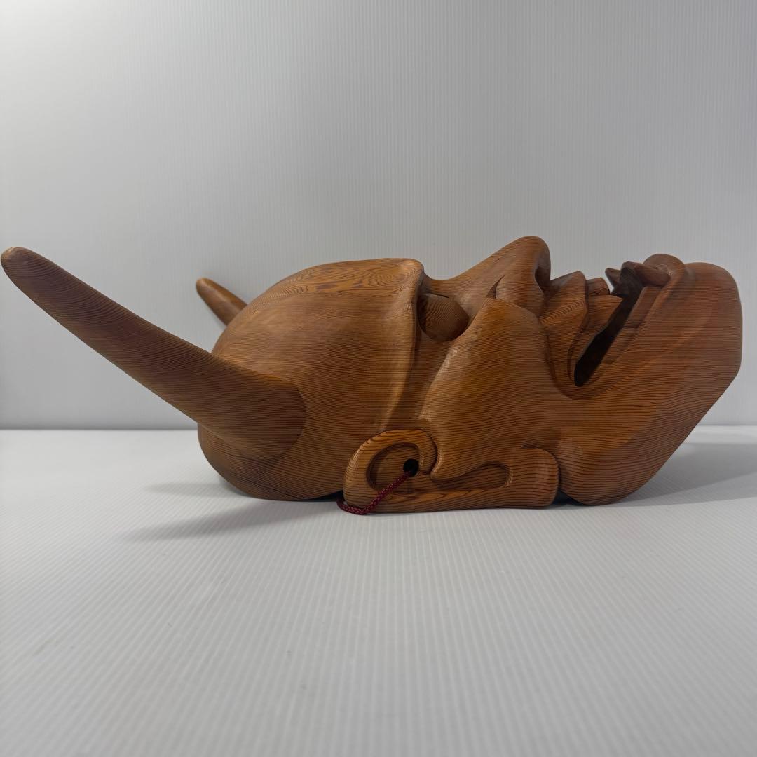 【極希少】 政落款 一刀彫 般若 能面 特大 木彫 迫力抜群 約50cm 逸品