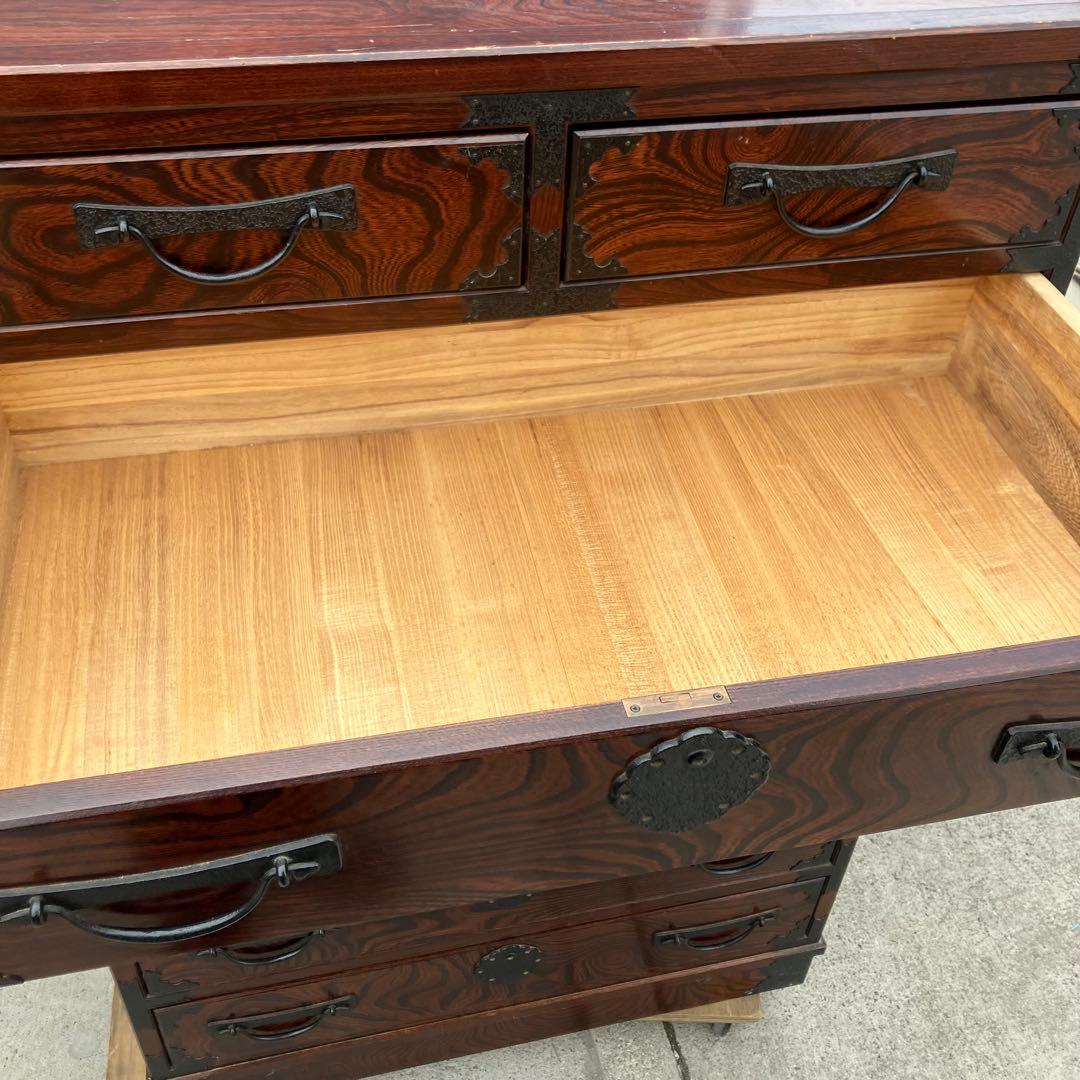 昭和レトロ 古家具 欅 仙台箪笥 7段8杯 引き出し箪笥 古家具 ビンテージ