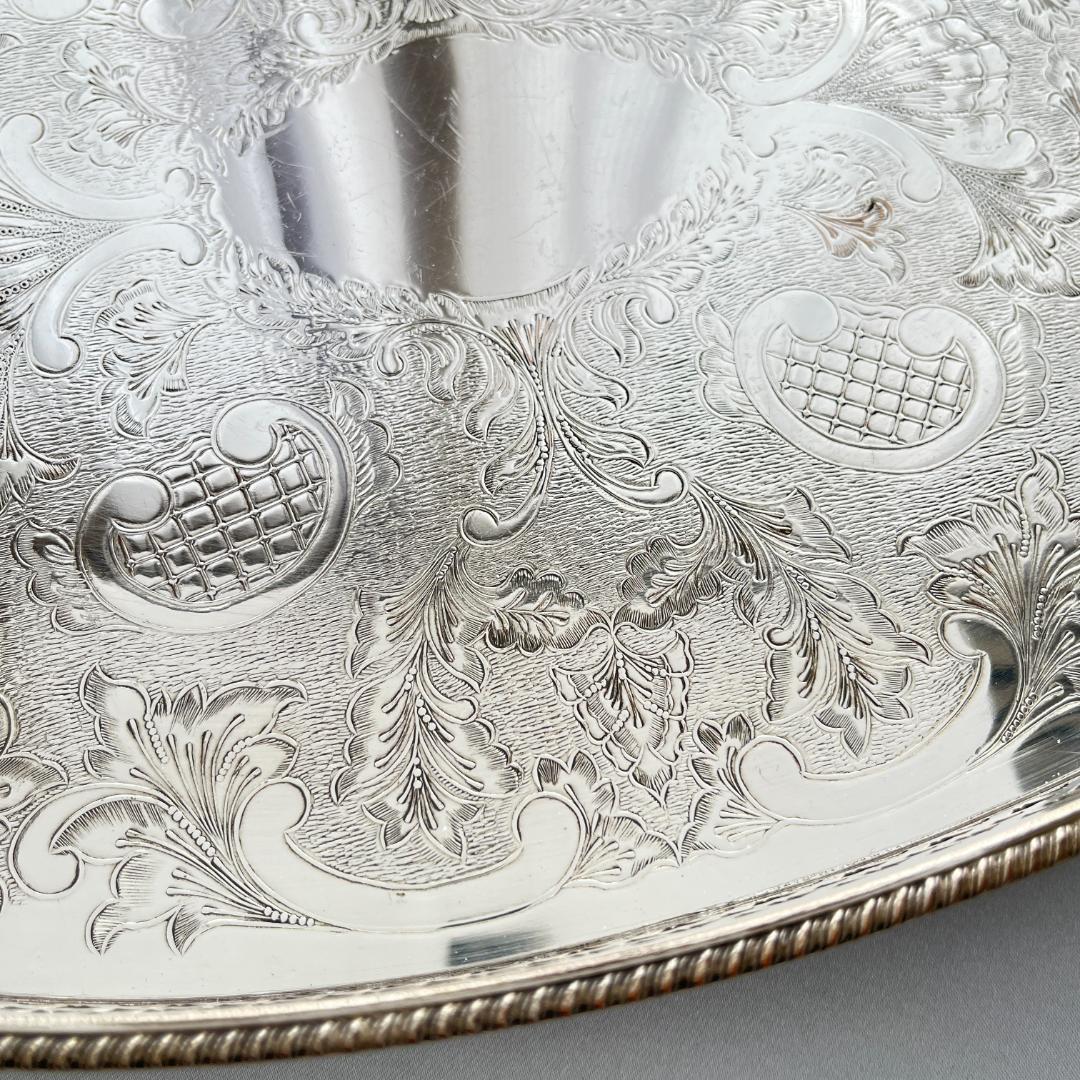 【英国】ビクトリアン ギャラリートレー 40cm 装飾フット