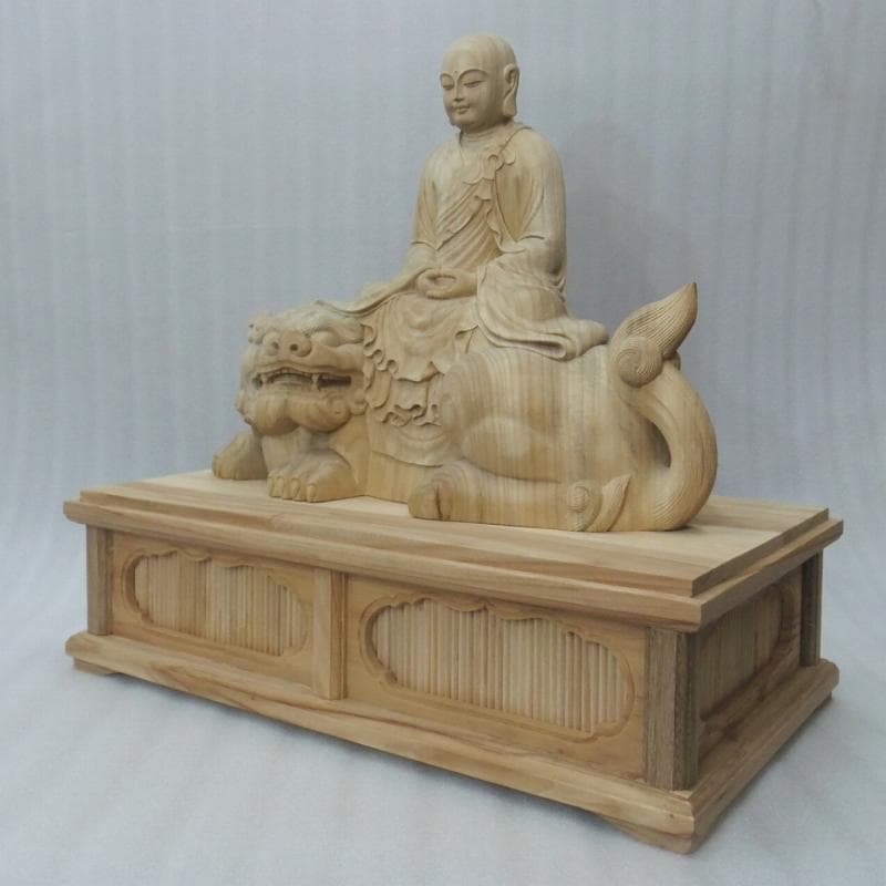 Ｂフライデー良いお顔　 学業成就★楠材 僧形文殊菩薩坐像 高さ：約54cm★