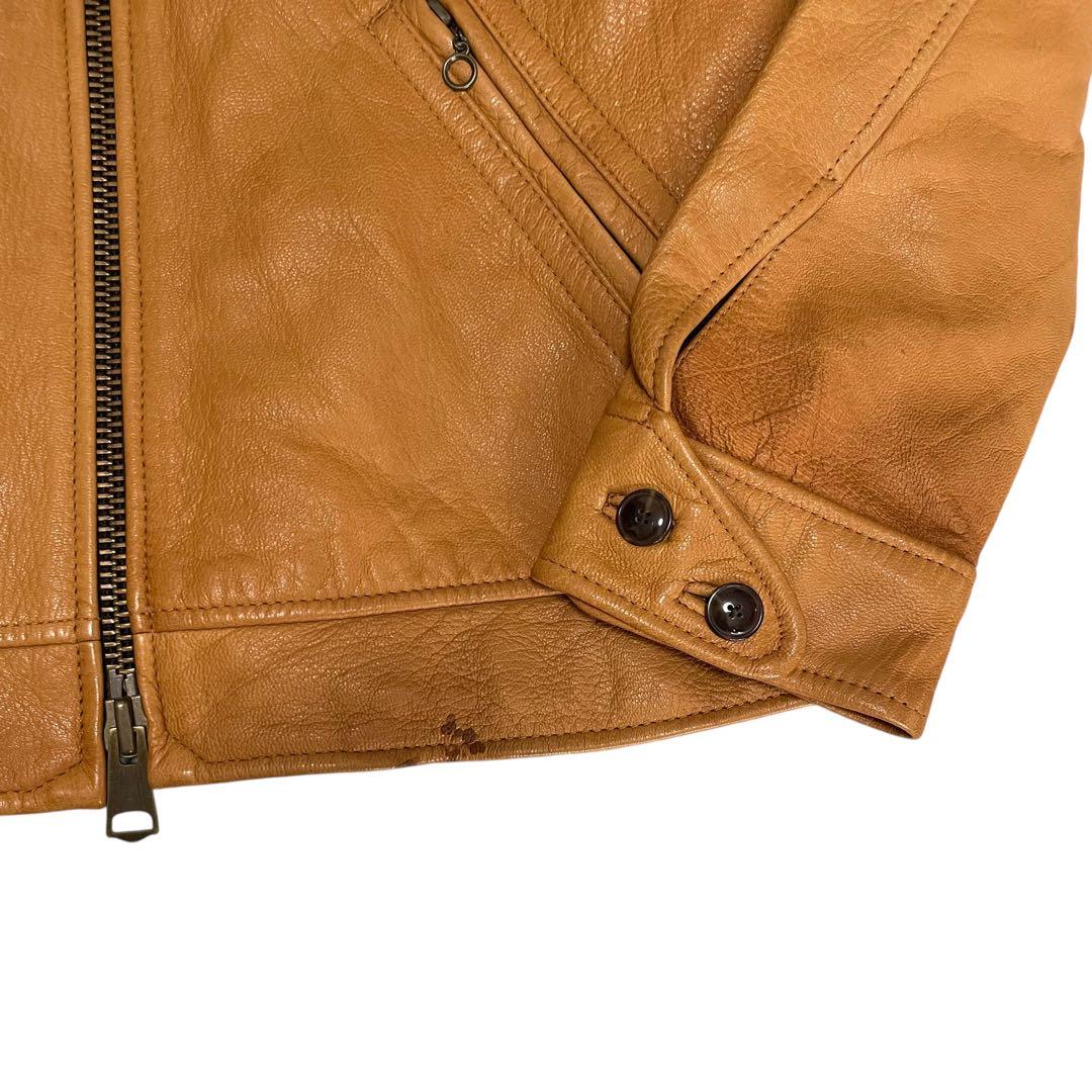 【JACKROSE ANTIQUE】ラムレザーライダースジャケット キャメル L